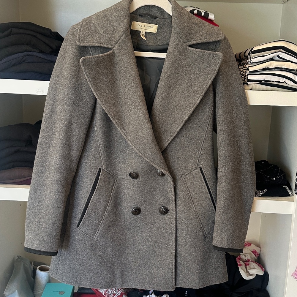 Rag & Bone Gray Peacoat